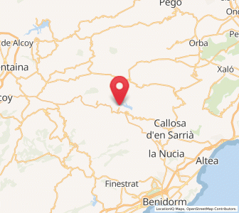 Map of Beniardá, Valencia