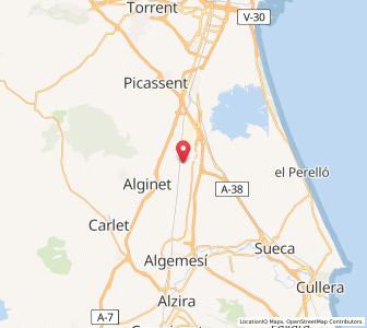 Map of Benifaió, Valencia