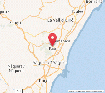 Map of Benifairó de les Valls, Valencia