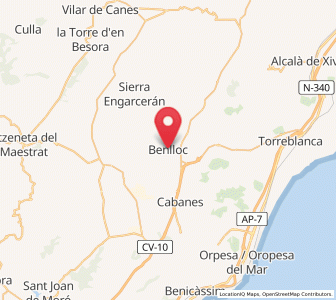 Map of Benlloch, Valencia