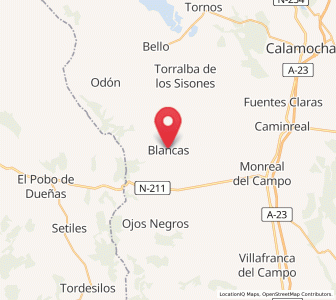 Map of Blancas, Aragon