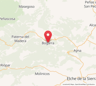 Map of Bogarra, Castille-La Mancha