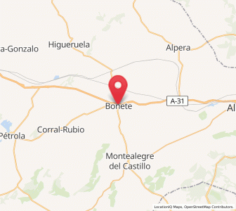 Map of Bonete, Castille-La Mancha
