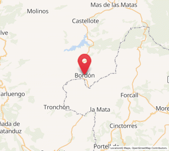 Map of Bordón, Aragon