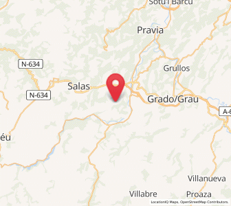 Map of Borreras, Asturias