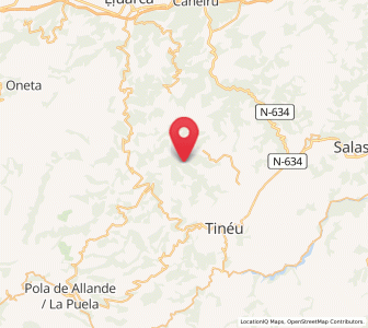 Map of Bustoburniego, Asturias