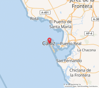 Map of Cadix, Andalusia