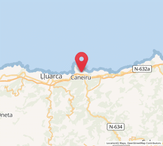 Map of Canero, Asturias