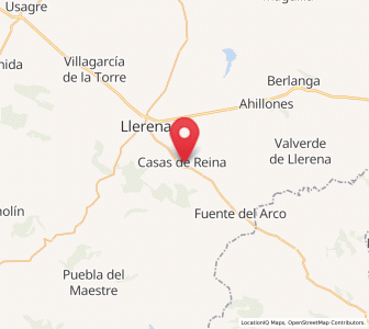 Map of Casas de Reina, Extremadura