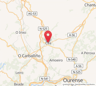 Map of Cea, Galicia
