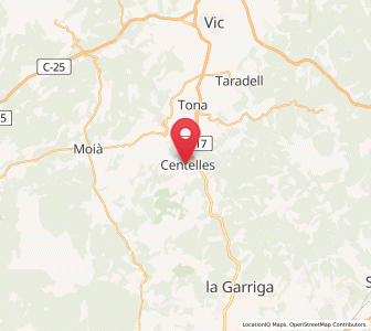 Map of Centelles, Catalonia