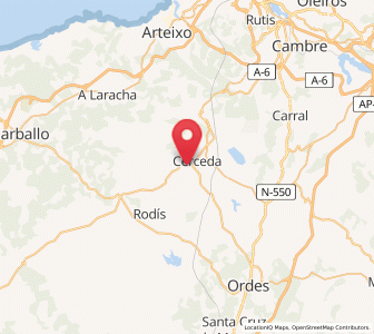Map of Cerceda, Galicia