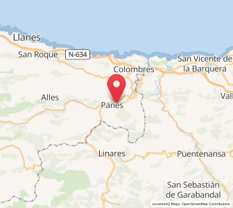 Map of Cimiano, Asturias