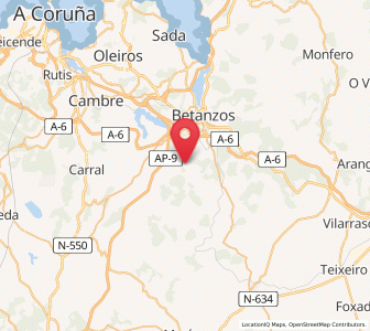 Map of Cines, Galicia