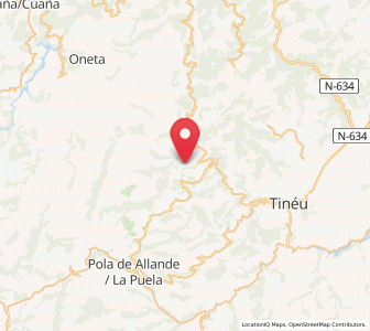 Map of Cornás, Asturias