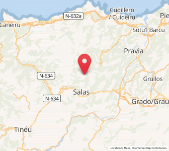 Map of Daner, Asturias
