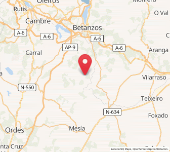 Map of Dordaño, Galicia