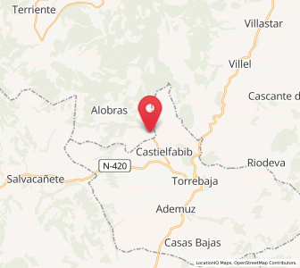 Map of El Cuervo, Aragon