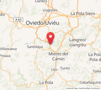 Map of El Padrún, Asturias