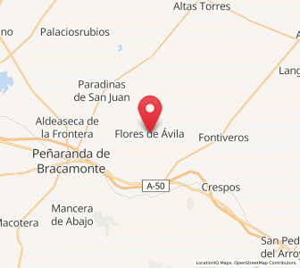 Map of Flores de Ávila, Castille and León