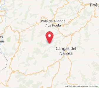 Map of Forniellas, Asturias