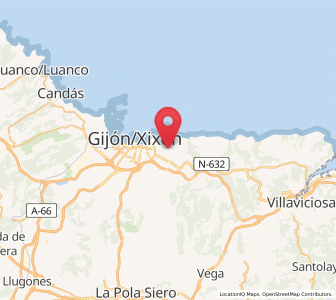 Map of Fuejo (Gijon), Asturias