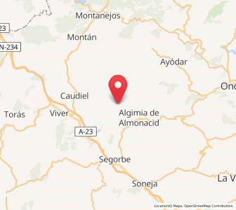 Map of Gaibiel, Valencia
