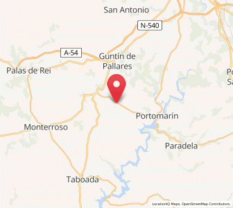 Map of Gonzar, Galicia