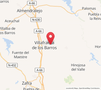 Map of Guaridas, Extremadura