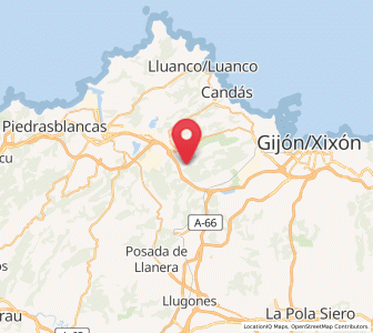 Map of Huerno, Asturias