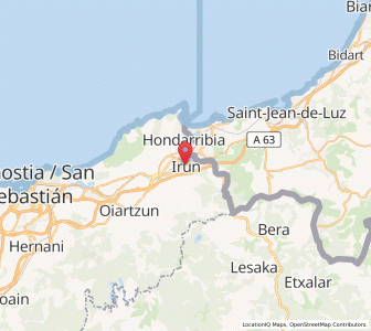 Map of Irún, Basque Country