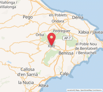 Map of Xaló, Valencia
