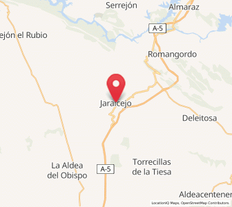 Map of Jaraicejo, Extremadura