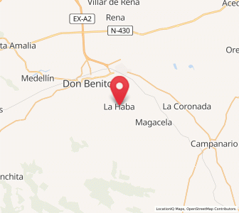 Map of La Haba, Extremadura