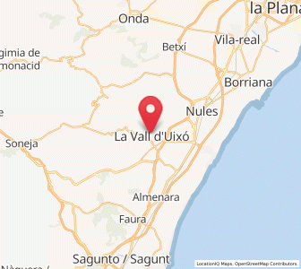 Map of la Vall d'Uixó, Valencia