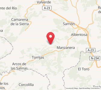 Map of Las Alhambras, Aragon