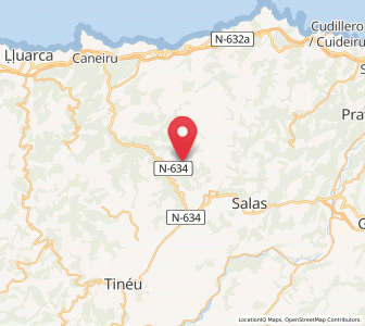 Map of Lavio, Asturias