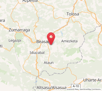 Map of Lazkaomendi, Basque Country