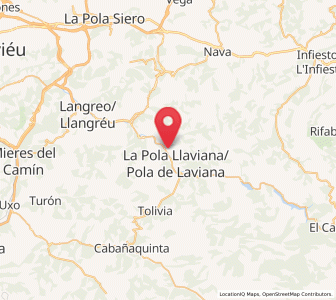 Map of Los Barreros/Barredos, Asturias