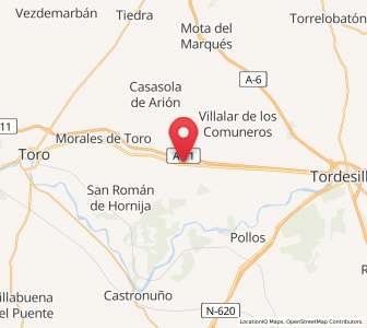 Map of Los Villaesteres, Castille and León