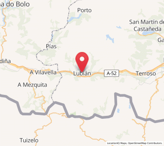 Map of Lubián, Castille and León