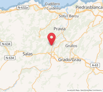 Map of Luerces, Asturias