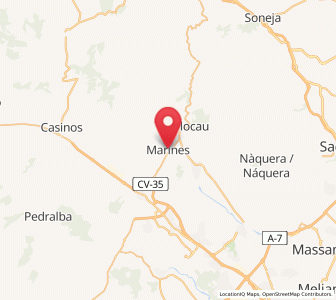 Map of Marines del llano, Valencia