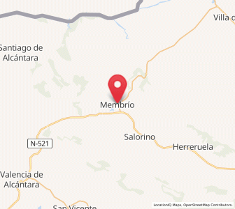 Map of Membrío, Extremadura