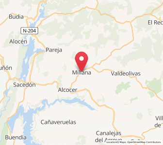 Map of Millana, Castille-La Mancha
