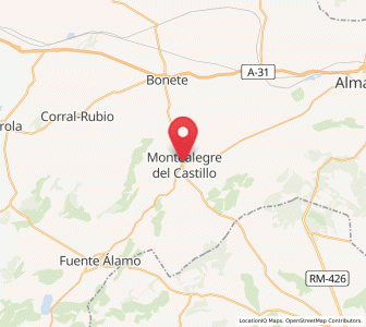 Map of Montealegre del Castillo, Castille-La Mancha