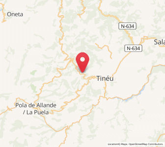 Map of Obona, Asturias