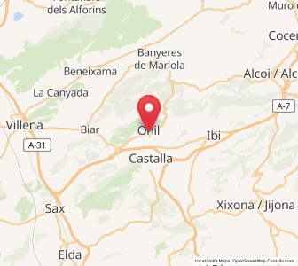 Map of Onil, Valencia