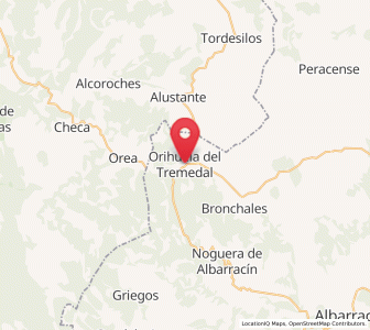 Map of Orihuela del Tremedal, Aragon