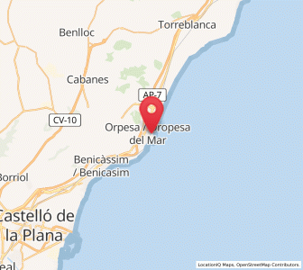 Map of Oropesa del Mar, Valencia